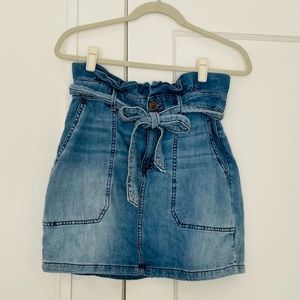 Free People denim paper bag mini skirt, sz 4